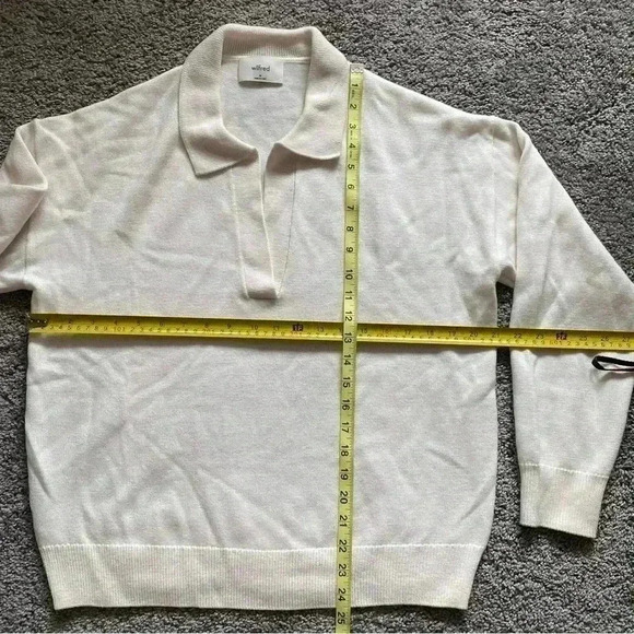 Aritzia Wilfred Clara 100% Merino Wool‎ Sweater Light Birch M - Picture 4 of 9